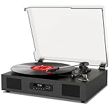 Plattenspieler Bluetooth Plattenspieler mit eingebautem Lautsprecher, USB Aufnahme Audio Musik...