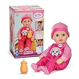 BABY Born Anna - Baby doll with pink Romper & Bottle - Size 36 cm - with Soft Body & Sleeping Eyes -...