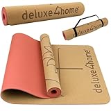 deluxe4home® Yogamatte Kork Gymnastikmatte I TPE Fitness Matte Rutschfest mit Tragegurt I...