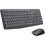 Logitech MK235 Kabelloses Set mit Tastatur und Maus für Windows, 2,4 GHz kabelloser...