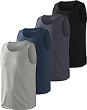 HOPLYNN 4 Pack Mesh Tank Top Herren Sportshirt Ärmelloses Shirt Fitness Achselshirt Sleeveless...