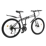 unkonwcy Mountainbike Scheibenbremse Fully MTB Erwachsene Faltrad Klappfahrrad Damenfahrrad Klappbar...