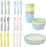 Ikea Geschirrset KALAS Schälchen, Teller, Besteck und Becher für Kinder - robustes Polypropylen -...