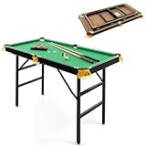 HOMASIS Billardtisch klappbar, Billiard Tisch mit 2 Queues 2 Kreiden 16 Bällen Dreieck & Bürste,...