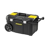 Stanley Essential Mobile Montagebox (50 L, Metallverschlüsse, Teleskopgriff, stabile Räder für...