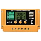 Solar-Laderegler, Solarpanel-Laderegler | 12 V 24 V Solar-Laderegler, mit LCD-Display, mehrere...