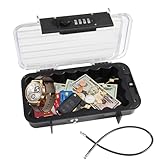 Tragbarer Tresor mit Zahelncode, Wasserdichte Mini Tresor Zahlenschloss Reise-Safe-Box mit...