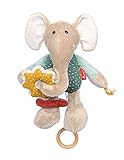 Sigikid 43164 Babyaktivspielzeug Stofftier Elefant, Mint/grau