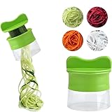 Heyumybit Gemüse Spiralschneider,Hand Spiralschneider für Gemüse,4 in 1 Gemüseschneider,Zucchini...