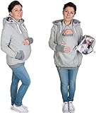 3 In 1 Känguru-Pose Umstandsjacke Für Mama Und Baby Winter Freizeitjacke Mit Kapuze Babytrage...