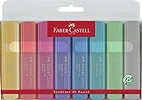 Faber-Castell 154681 - Textmarker Set TL 1546, 8er Etui, Pastell Farben, mit langlebiger Keilspitze,...