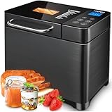 KEEPEEZ 17-in-1 Brotbackautomat, 2LB Brotbackautomaten Edelstahl with 2 Paddles, Quarz...