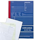 Lieferscheinbuch A5 2x40 Blatt Selbstdurchschreibend Lieferscheinformular mit Schreibeinlage (10...