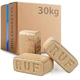 30kg RUF Hartholz Briketts Buche & Eiche Holz - Nachhaltige Holzbriketts ohne Bindemittel, ohne...