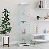 EIFSON Glasvitrine Standvitrine, Vitrinenschrank mit 1 Türen und 4-stufige, Glas Vitrine mit...
