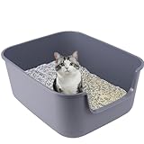Katzentoilette für mittelgroße Katzen, Tiefe und hohe Seiten, hält alle Streu gut, versteckt in...