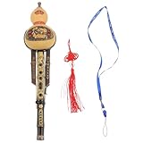 HOODANCOS Hulusi Flöte aus Natürlichem Lila Bambus C dur Traditionelle Kürbisflöte mit Glattem...