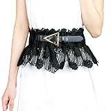WYUYIWH Damengürtel Spitze Taille Abdeckung Rock Dreieck Schnalle Taille Spitze Dekorativ Breiter...