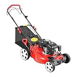 Benzin-Rasenmäher 51cm Schnittbreite 4 Takt Motor 5HP Leistung 8 Gang Schnitthöhenverstellung 60L...