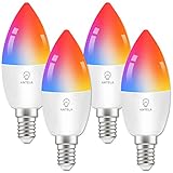 ANTELA Alexa Glühbirne E14 4.5W LED Lampen Smart WLAN Birne RGB Kaltweiße Warmweiße Licht, APP...