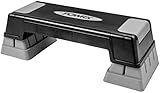 POWRX Aerobic Steppbrett 12/17/24cm (3 Stufen) Grau I Stepper höhenverstellbar und rutschfest für...