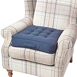 Homescapes Dickes Sitzkissen 50x50 cm dunkelblau, 10 cm hohe Sesselauflage/Sitzerhöhung mit...