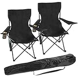 Deluxe Campingstuhl-Set - Tragbare Stühle mit Getränkehalter, Netz-Seitentasche & Tragetasche für...