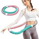 Gewichteter Weicher Hula Hoop Reifen Erwachsene, 1.5kg Faltbarer Fitness Reifen mit Federkissen,...