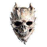 Gruseliges Halloween Skelett Gesichtsbedeckung, Vollkopf Totenkopf Maske für Erwachsene, Latex...