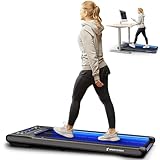 sWalk Walking Pad Laufband mit LED - Deutsche Qualitätsmarke - 1-6 km/h Geschwindigkeit mit...