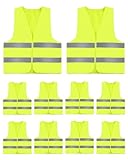 ZephyrCraft Warnwesten Auto 10er Set, Sicherheitsweste Gelb mit Reflektoren für Erwachsene &...