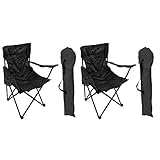 Mojawo 2'er Set Anglersessel Campingstuhl Faltstuhl Anglerstuhl Regiestuhl Schwarz mit...