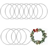 YMTWSRY 12 Stück Metallring 20 cm, Traumfänger Ringe Silber Metallringe zum Basteln Drahtringe...