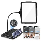 NZQXJXZ 10X Wiederaufladbare Lupe mit Licht und Ständer, 50 LED Flexible Schwanenhals Lupenleuchte,...