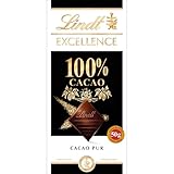 Lindt EXCELLENCE 100 % Kakao - Edelbitter-Schokolade | 50 g Tafel | Extra kräftige...