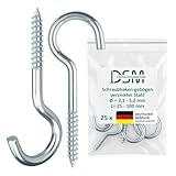 DSM | Schraubhaken gebogen mit Holzgewinde 2,4 x 30 mm | verzinkter Stahl | rostgeschützt |...
