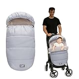 LAT Universelle Fußsack für Kinderwagen, Baby Winterfußsack Kinderwagen mit Kapuze, Wasserdicht...