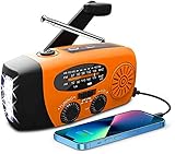 Solar Radio, Tragbar Kurbelradio Dynamo Radio mit AM/FM, Notfall Radio mit Kurbel, 2000mAh...