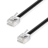 deleyCON 3,0m Telefonkabel RJ11 Modularkabel 6P4C Westernkabel RJ11 auf RJ11 Stecker Flachkabel...