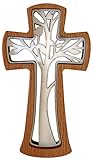 Kaltner Präsente Geschenkidee - Wandkreuz Echt Buche Holz Kreuz Kruzifix für die Wand 20 cm modern...