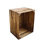 Holzbox Apfelkiste Obstkiste Weinkiste Holzkiste Vintage Shabby bürstenrein und stabil 50x40x30cm...
