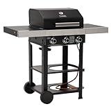 TAINO WABAYA 3+0 Gasgrill Grillwagen 3 Brenner Keramik Sear-Burner Piezo-Zündung Thermometer...