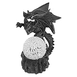Cabilock Vintage Drachendekor mit Leuchtkugel Antike Tierfigur für Tisch und Regal Leicht...