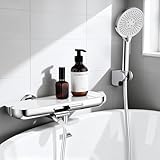 HOMELODY Badewannenarmatur mit Handbrause, 360° drehbarer Auslauf, Badewannenarmaturen mit...