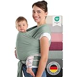 Laleni Tragetuch Baby neugeboren bis 15 kg aus weicher Baumwolle - Babytrage Neugeborene ab Geburt -...
