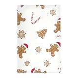 RPLIFE Lebkuchen-Weihnachtsmann-Keks-Handtücher, Weiß, 71,1 x 45,7 cm, weiche Küchentücher, 71,1...