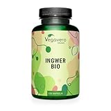 Bio Ingwer Kapseln Vegavero | 650 mg mit hochwertigem Gingerol | 100% organic quality | Vegan & Ohne...