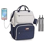 MEELYHOME Wickeltasche, Rucksack, tragbare Babytasche, Reisen, wasserdicht, mit USB-Schnittstelle,...