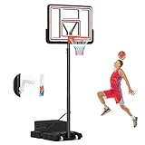 COSTWAY Basketballkorb Outdoor mit Ständer, Basketballständer 225-305 cm höhenverstellbar,...