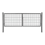 Doppelflügeltor Flügeltor Einfahrtstor Gartentpforte Doppeltor Hoftor Gartentor, Farbe:Anthrazit,...